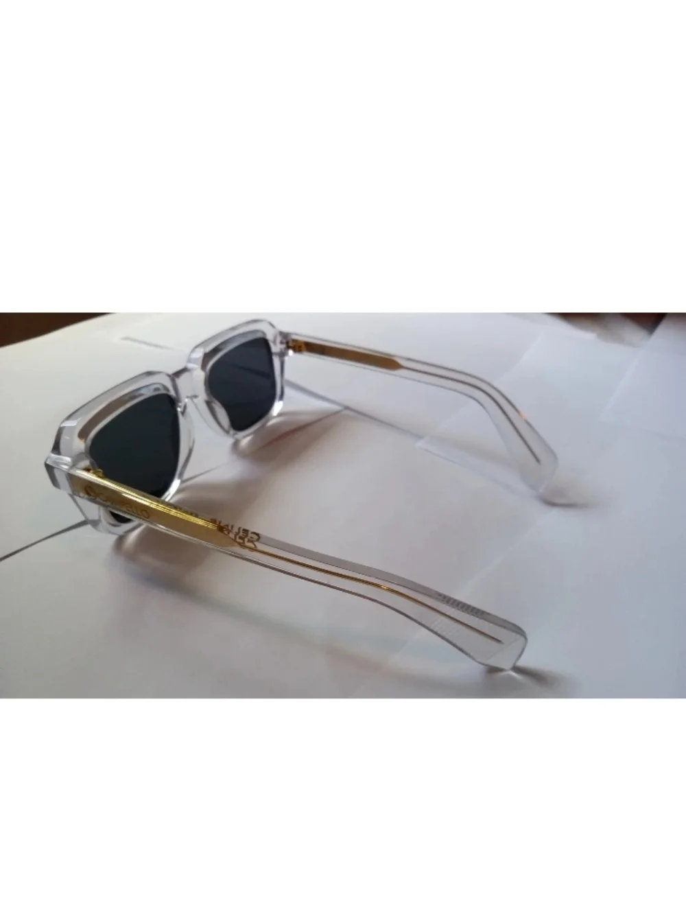 Clear Frame Sunglasses with Dark Lenses